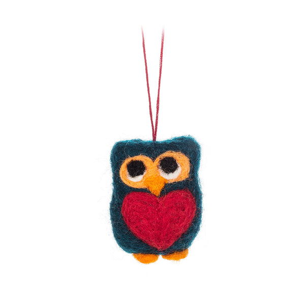 Owl heart Ornament