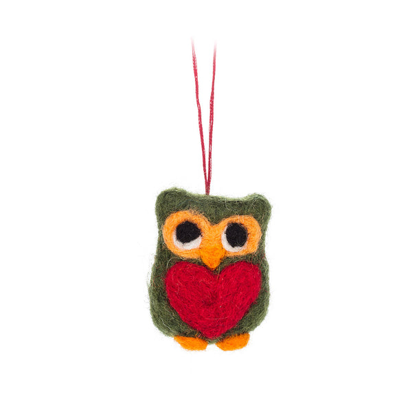 Owl heart Ornament