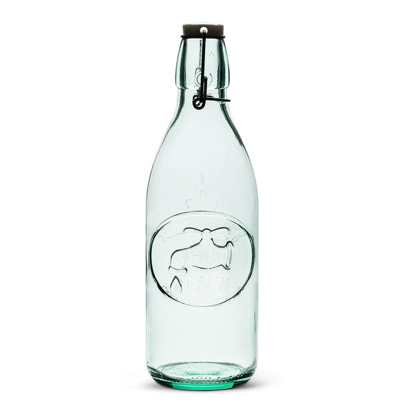 Glass Embossed Water Bottle