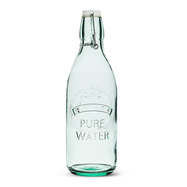 Glass Embossed Water Bottle