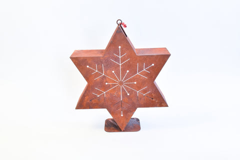 Rusty Snowflake Candleholder