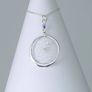 Silver Dreamcatcher pendant with Swarovski